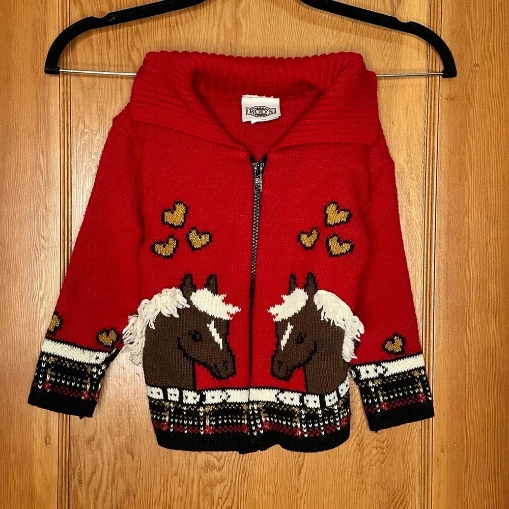 VTG vintage rods western 3D horse full zip jacket